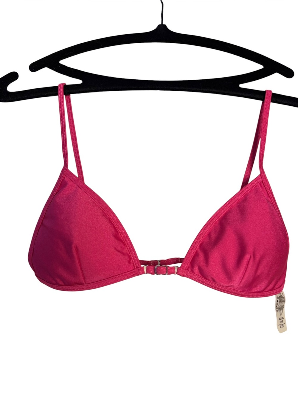 Garage Bright Pink Triangle Bikini Top